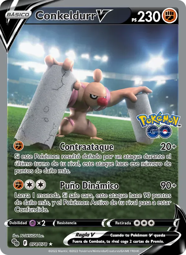 Conkeldurr V · Pokémon GO 074/78