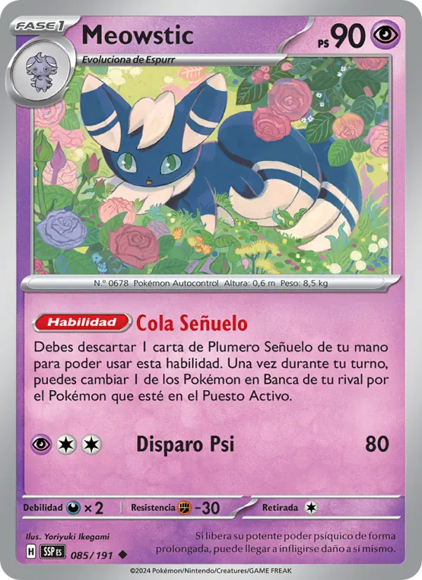 Meowstic · Chispas Fulgurantes 085/191