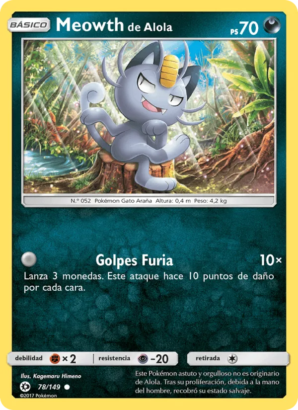 Meowth de Alola · Sol y Luna 78/149
