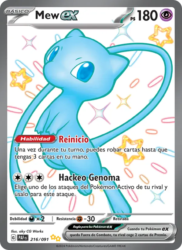 Mew ex · Destinos de Paldea 216/91