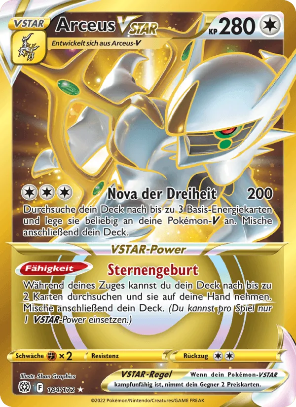 Arceus VSTAR · Strahlende Sterne 184/172