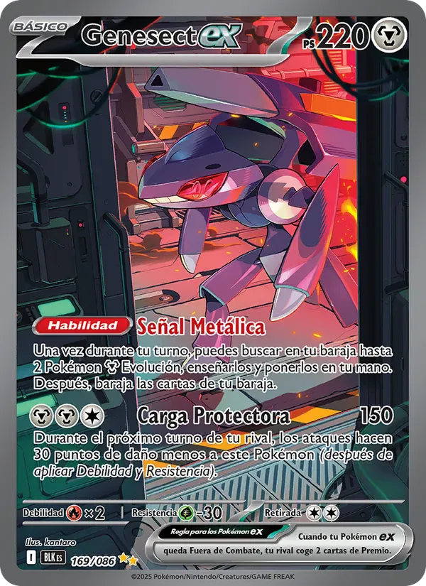 Genesect ex · Fulgor Negro 169/86
