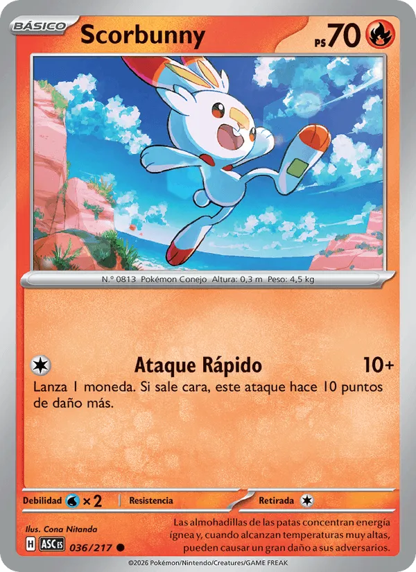 Scorbunny · Héroes Ascendentes 036/217