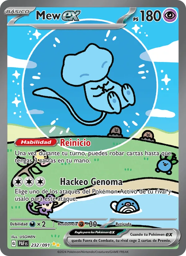 Mew ex · Destinos de Paldea 232/91
