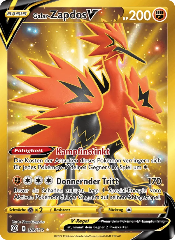 Galar-Zapdos V · Strahlende Sterne 182/172
