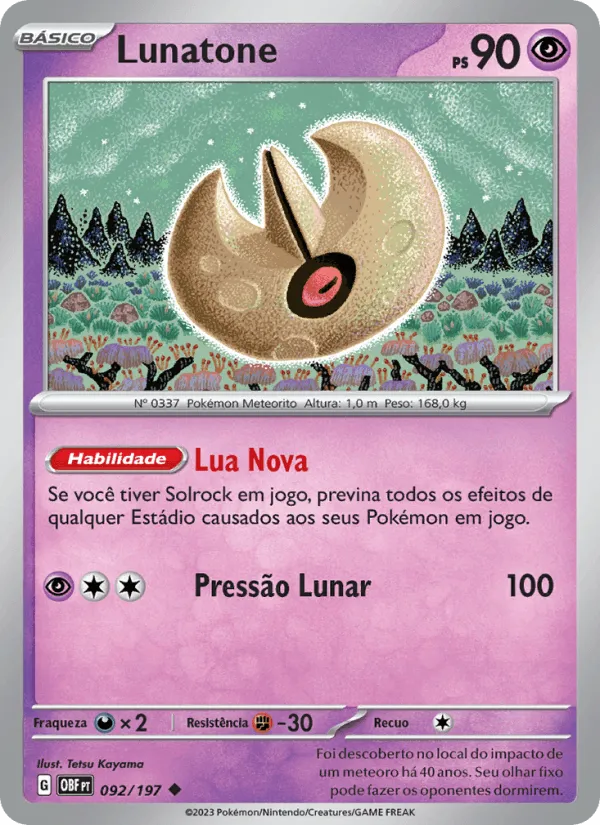 Lunatone · Obsidiana em Chamas 092/197