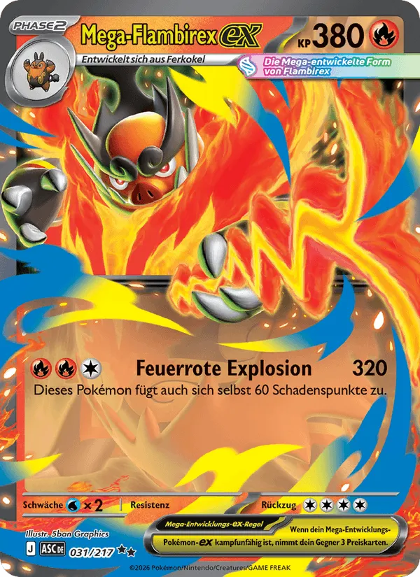 Mega-Flambirex-ex · Erhabene Helden 031/217