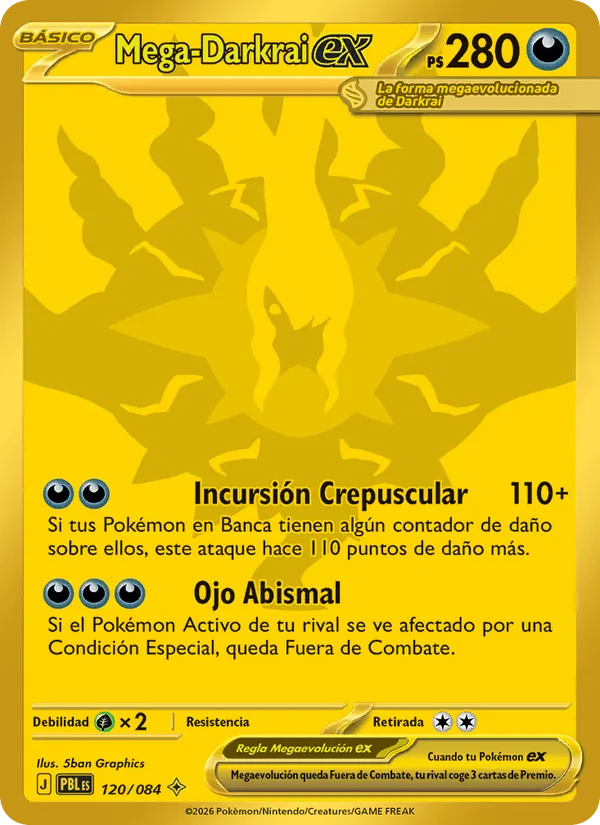 Mega-Darkrai ex · Oscuridad Absoluta 120/84