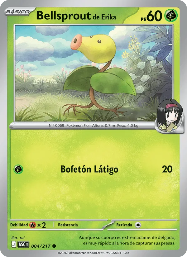 Bellsprout de Erika · Héroes Ascendentes 004/217