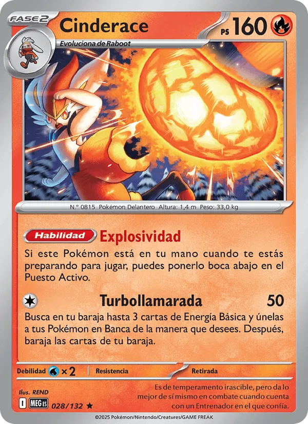 Cinderace · Megaevolución 028/132