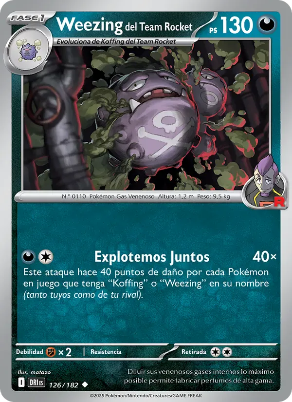 Weezing del Team Rocket · Rivales Predestinados 126/182