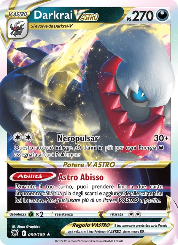 Darkrai V ASTRO · Lucentezza Siderale 099/189