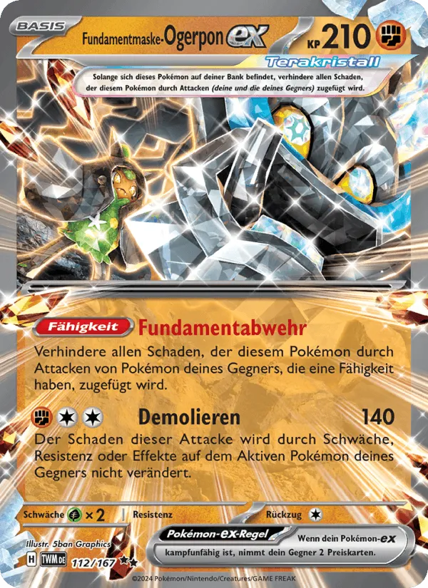 Fundamentmaske-Ogerpon-ex · Maskerade im Zwielicht 112/167