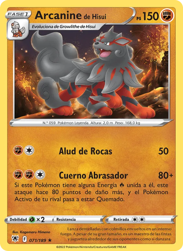 Arcanine de Hisui · Resplandor Astral 071/189