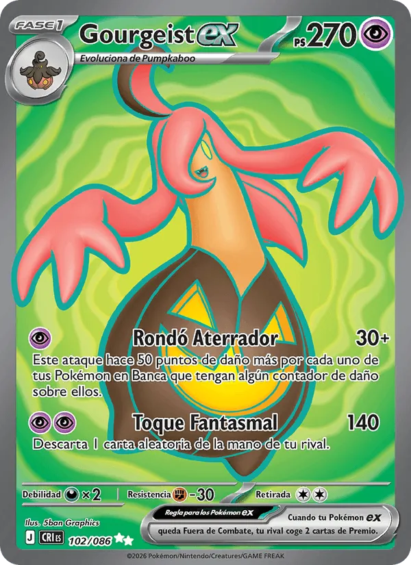 Gourgeist ex · Caos Creciente 102/86
