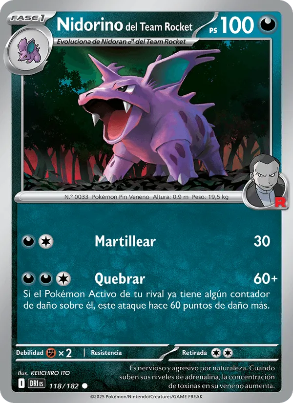 Nidorino del Team Rocket · Rivales Predestinados 118/182