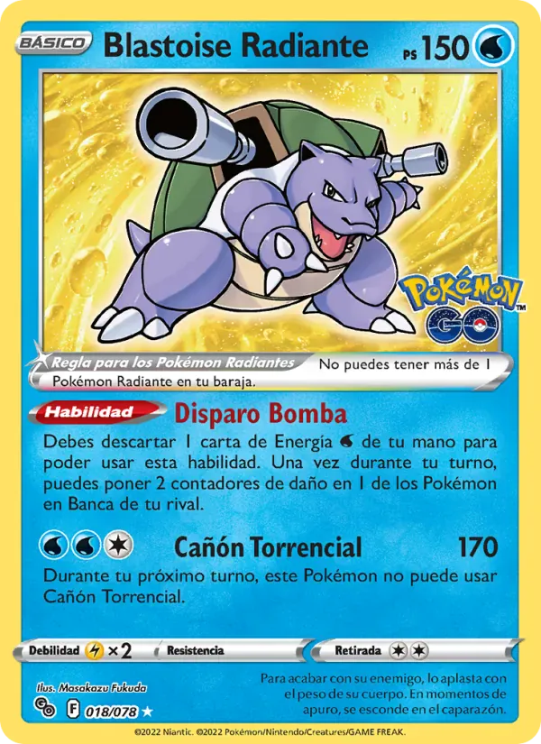Blastoise Radiante · Pokémon GO 018/78