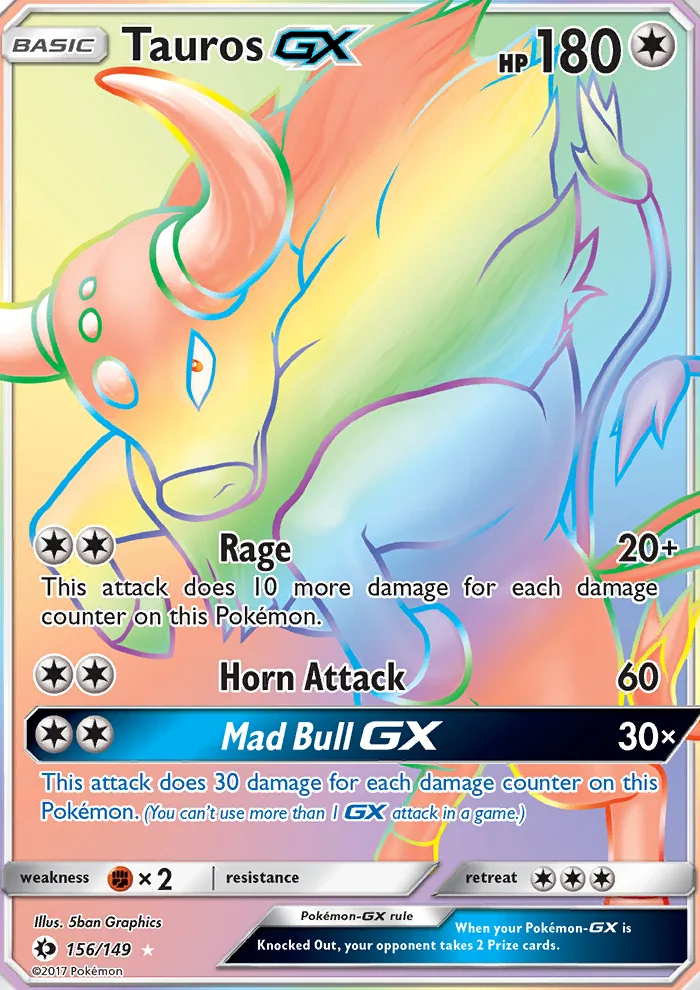 Tauros GX · Sun & Moon 156/149