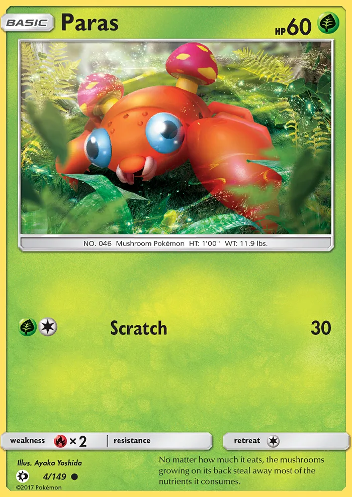 Paras · Sun & Moon 4/149