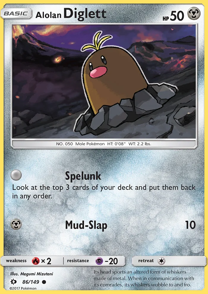 Alolan Diglett · Sun & Moon 86/149