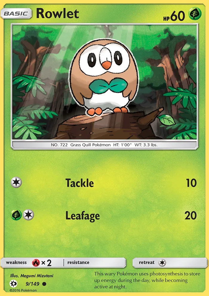 Rowlet · Sun & Moon 9/149