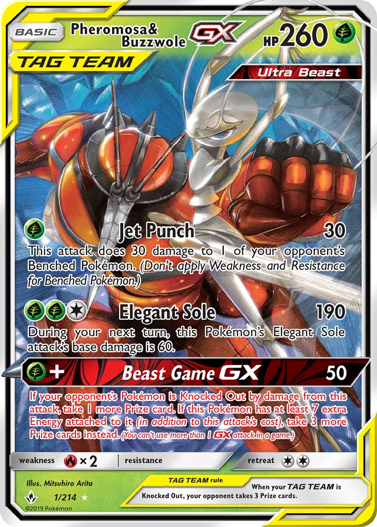 Pheromosa & Buzzwole GX · Unbroken Bonds 1/214