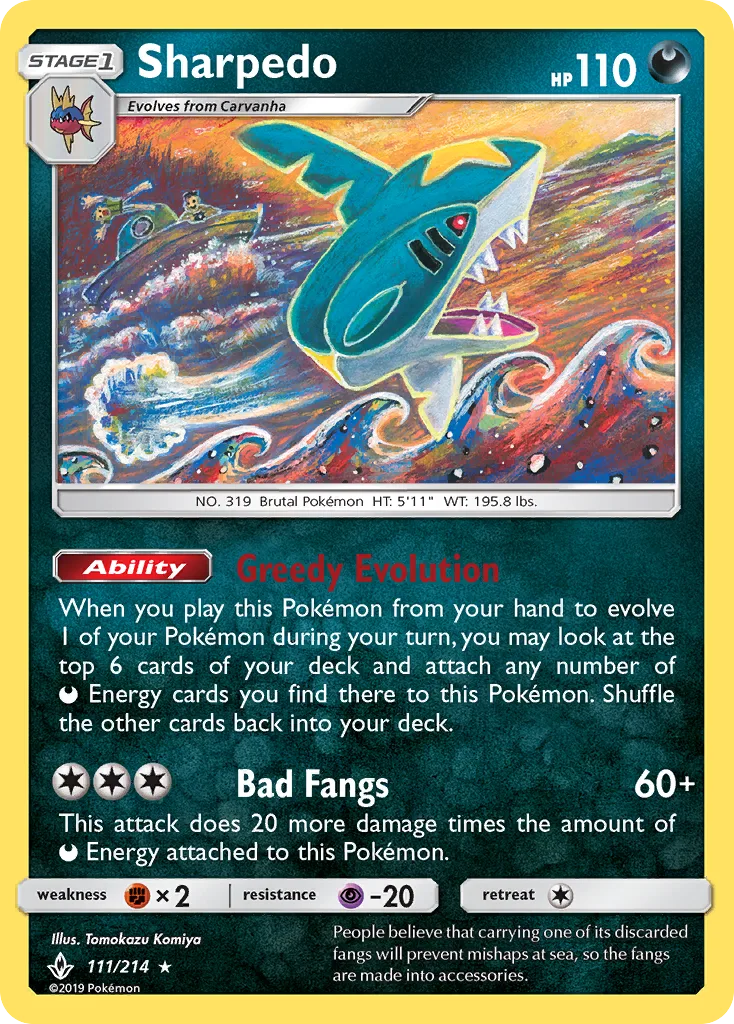 Sharpedo · Unbroken Bonds 111/214