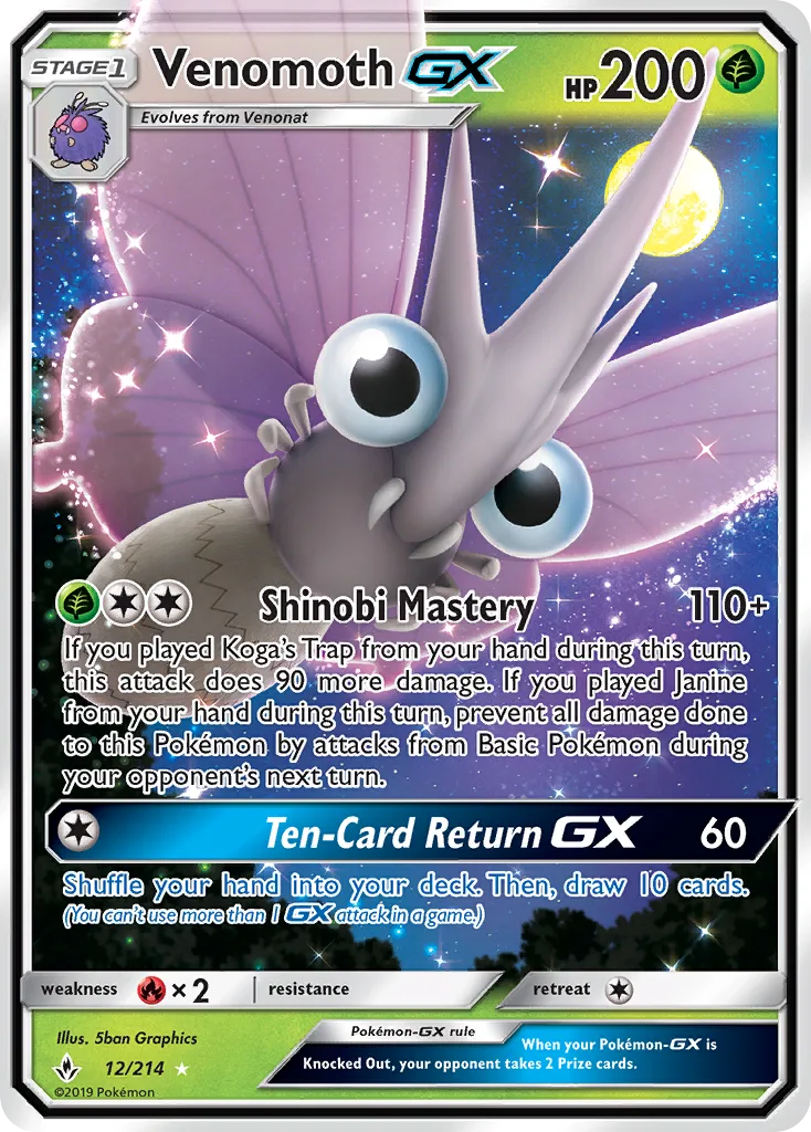 Venomoth GX · Unbroken Bonds 12/214