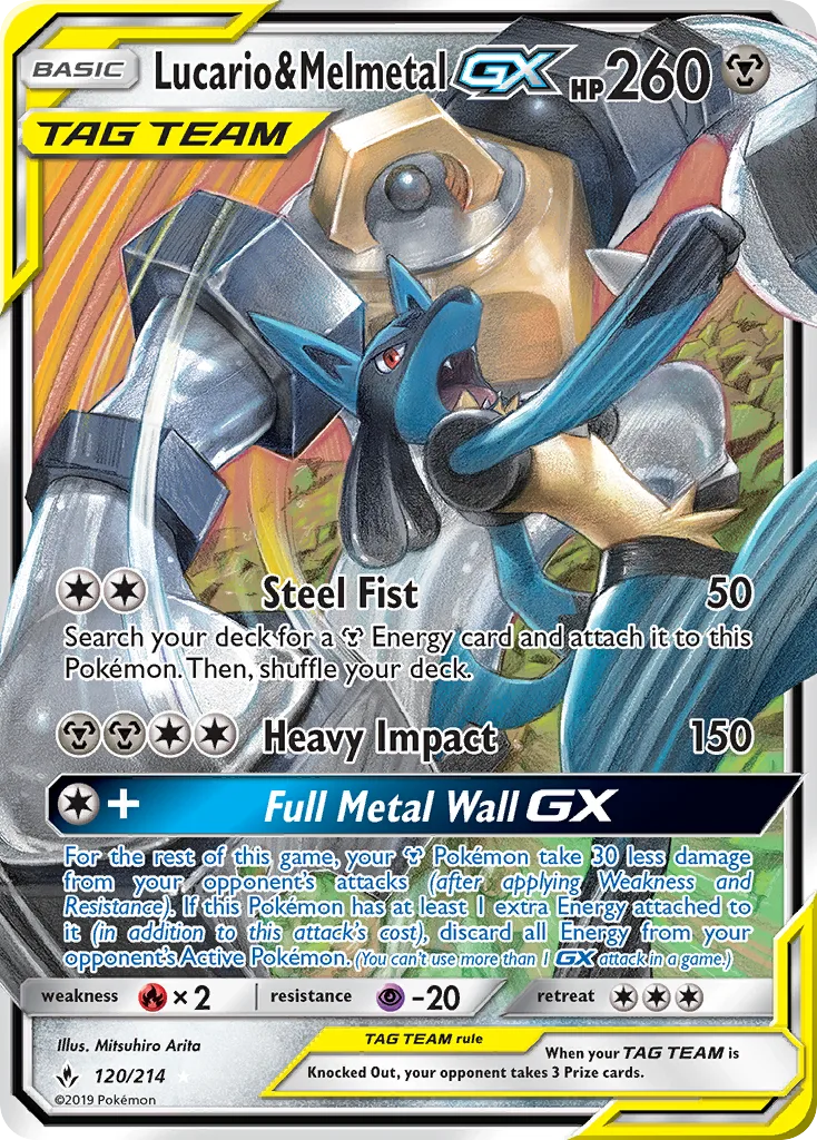 Lucario & Melmetal GX · Unbroken Bonds 120/214