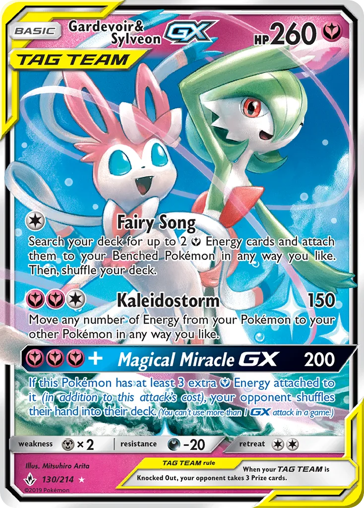 Gardevoir & Sylveon GX · Unbroken Bonds 130/214