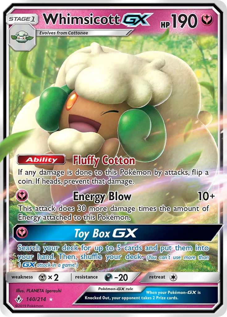 Whimsicott GX · Unbroken Bonds 140/214