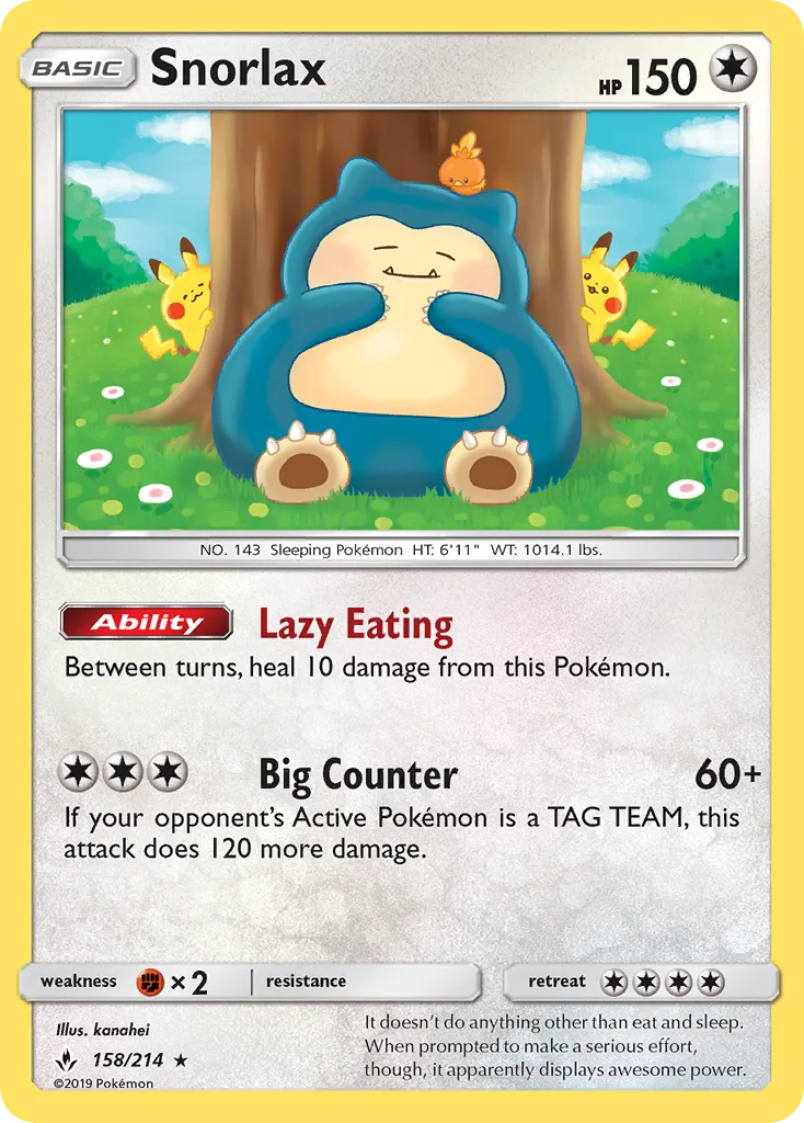 Snorlax · Unbroken Bonds 158/214