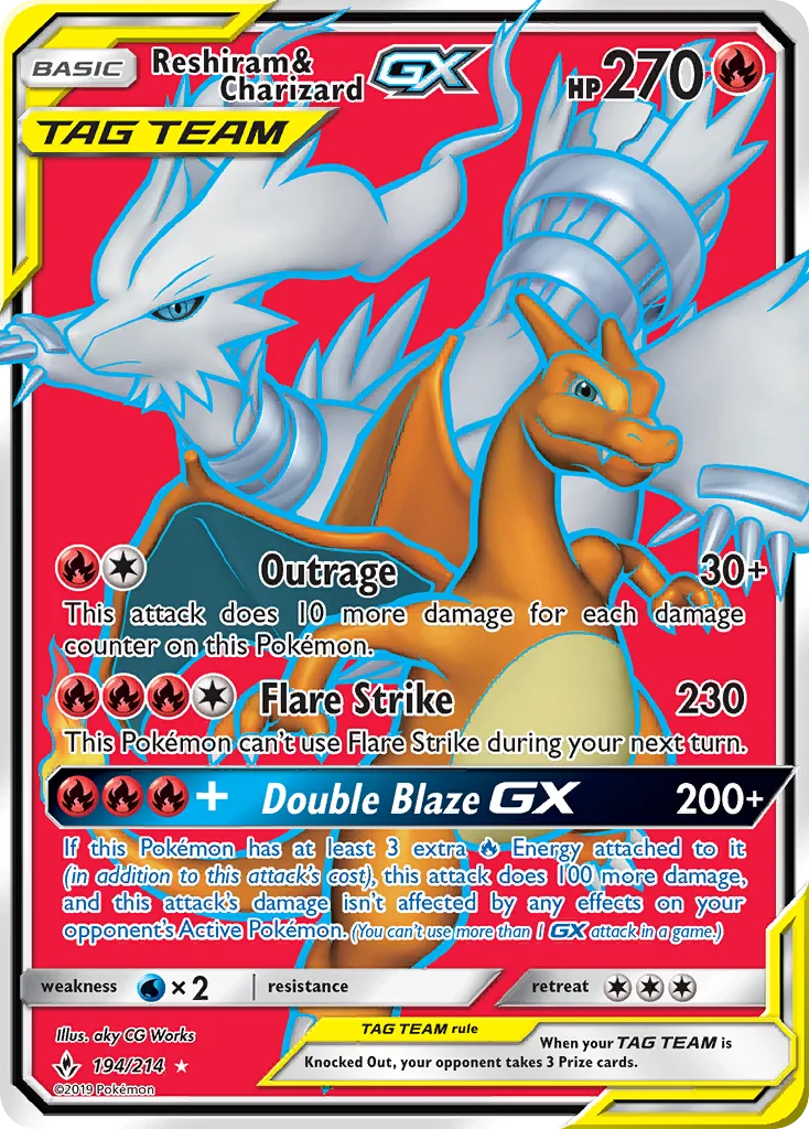 Reshiram & Charizard GX · Unbroken Bonds 194/214