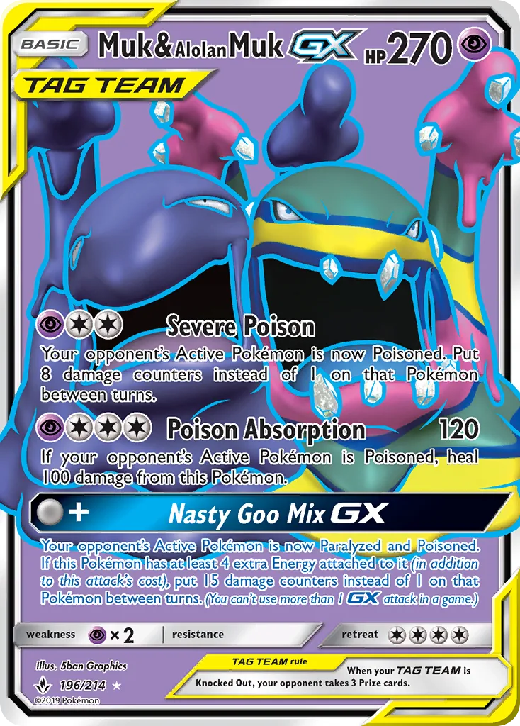 Muk & Alolan Muk GX · Unbroken Bonds 196/214