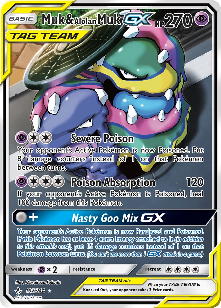 Muk & Alolan Muk GX · Unbroken Bonds 197/214