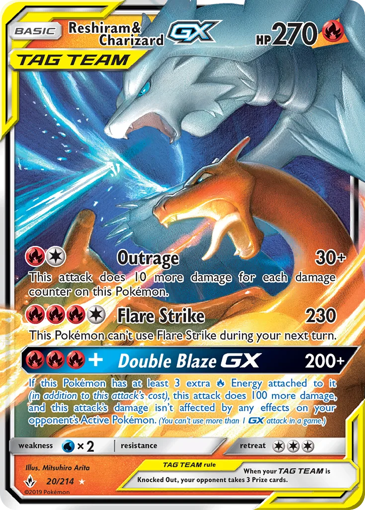 Reshiram & Charizard GX · Unbroken Bonds 20/214