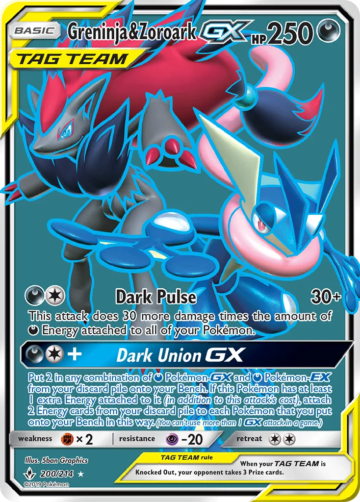 Greninja & Zoroark GX · Unbroken Bonds 200/214