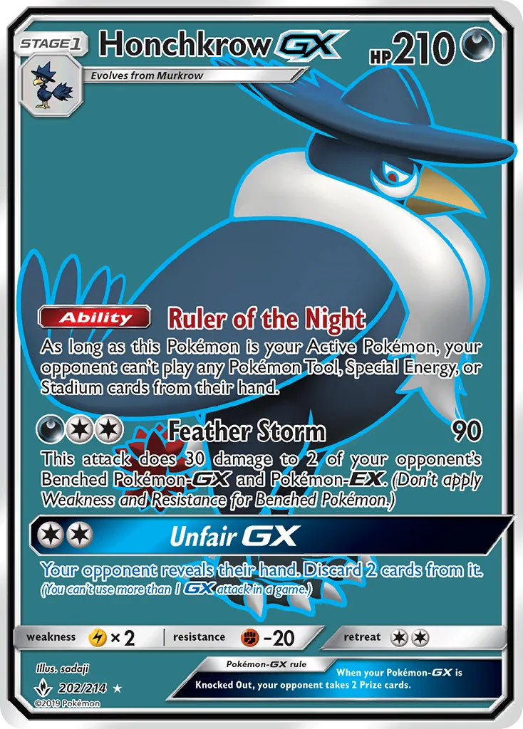 Honchkrow GX · Unbroken Bonds 202/214