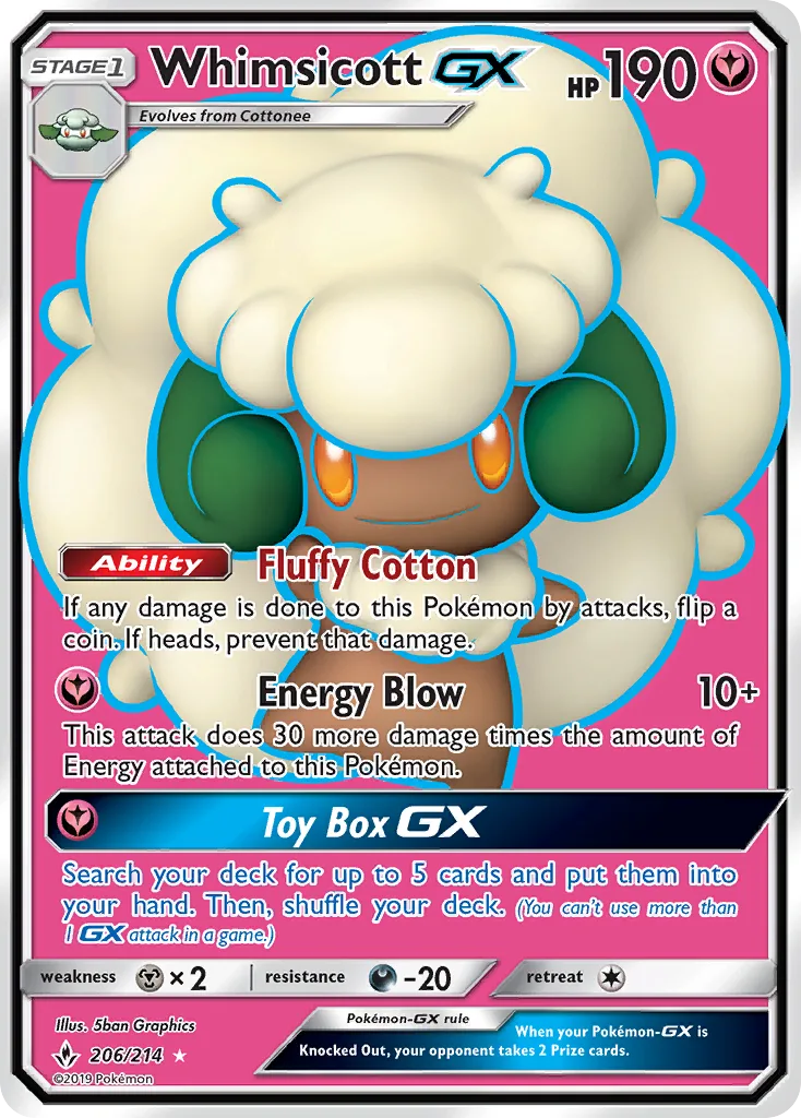 Whimsicott GX · Unbroken Bonds 206/214