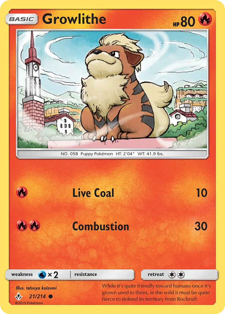 Growlithe · Unbroken Bonds 21/214