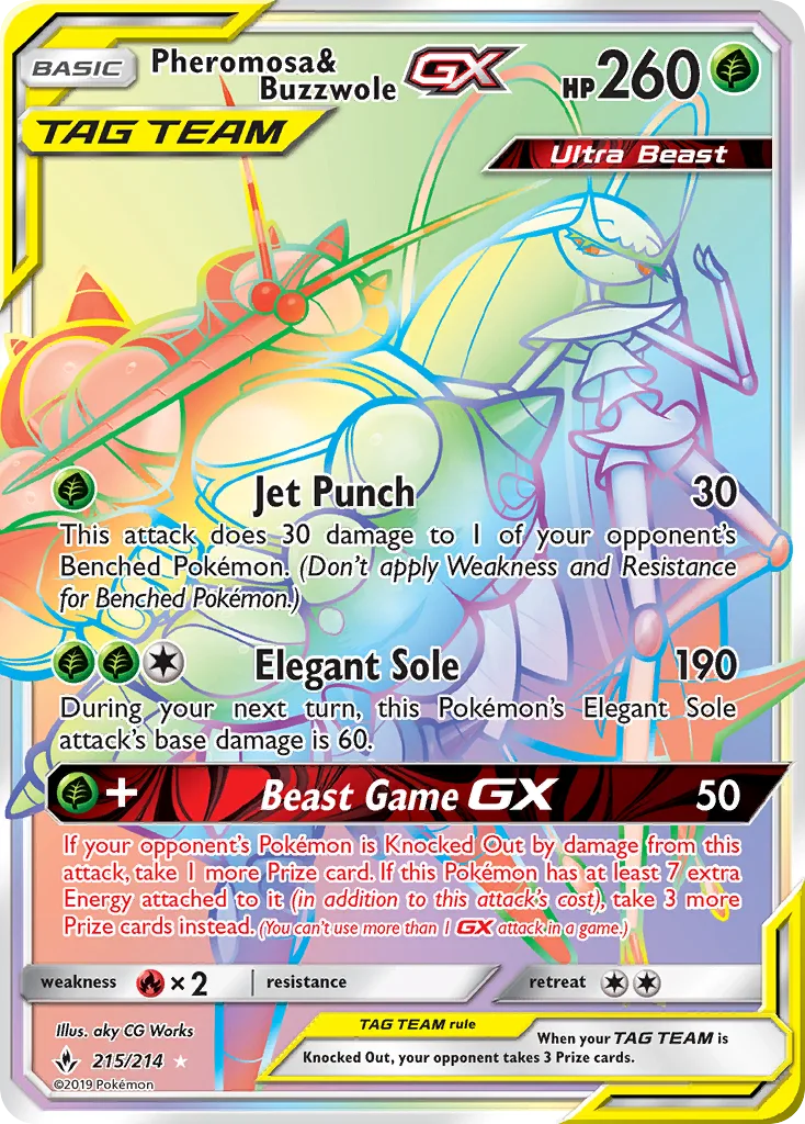 Pheromosa & Buzzwole GX · Unbroken Bonds 215/214