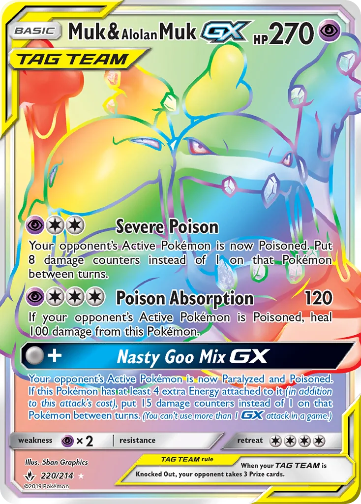 Muk & Alolan Muk GX · Unbroken Bonds 220/214