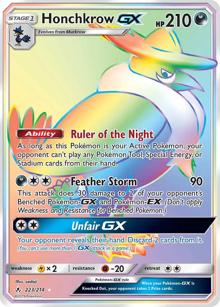 Honchkrow GX · Unbroken Bonds 223/214