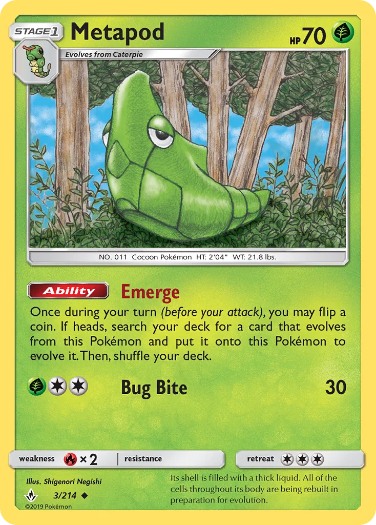 Metapod · Unbroken Bonds 3/214