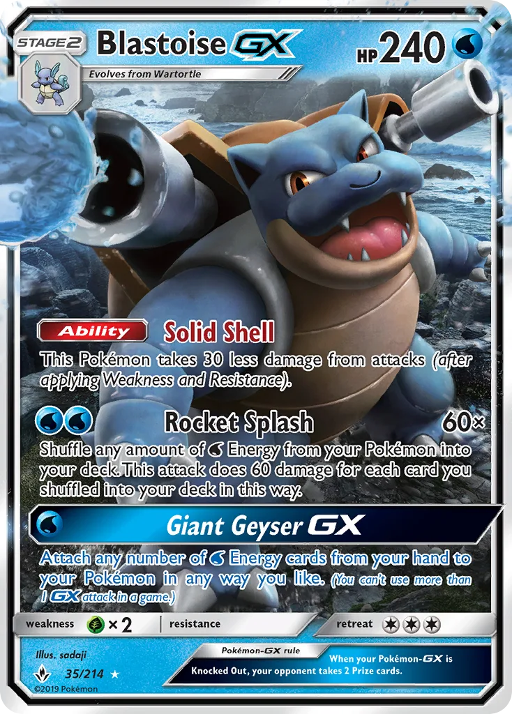 Blastoise GX · Unbroken Bonds 35/214