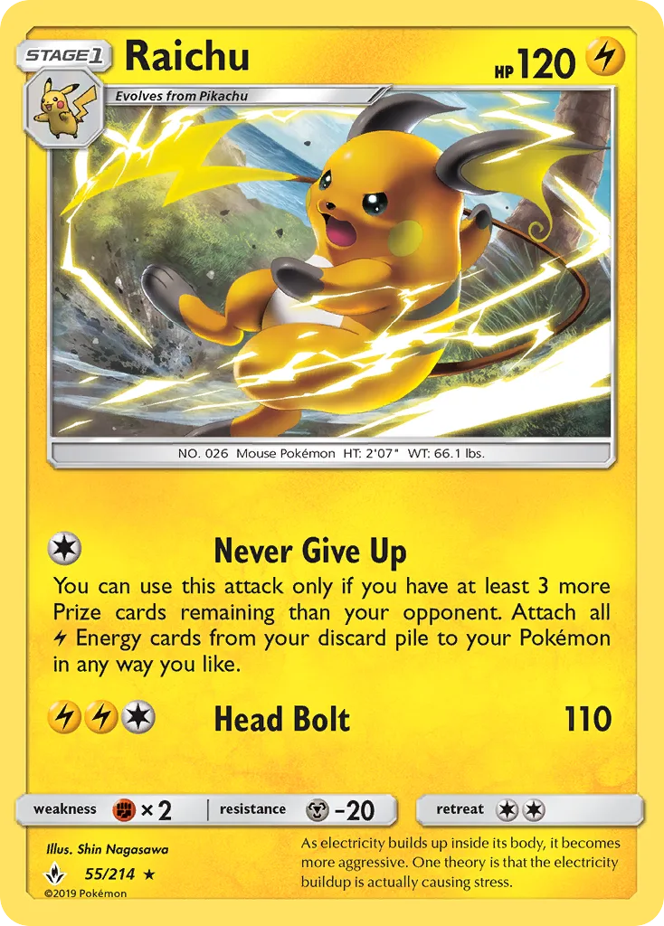 Raichu · Unbroken Bonds 55/214