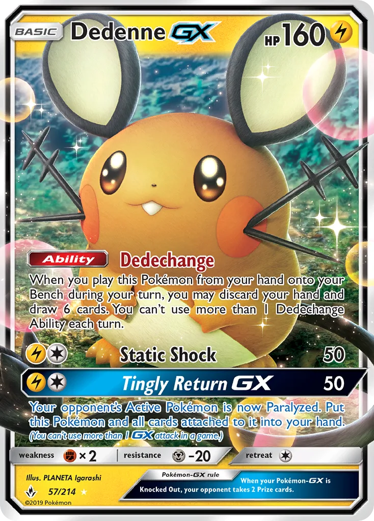 Dedenne GX · Unbroken Bonds 57/214