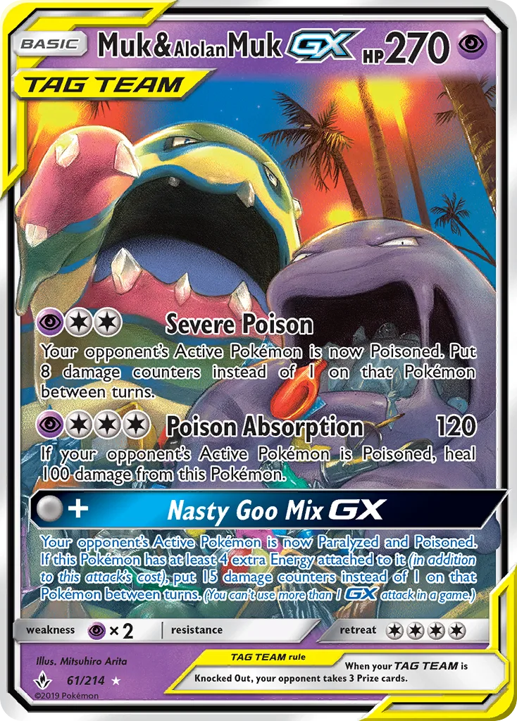 Muk & Alolan Muk GX · Unbroken Bonds 61/214