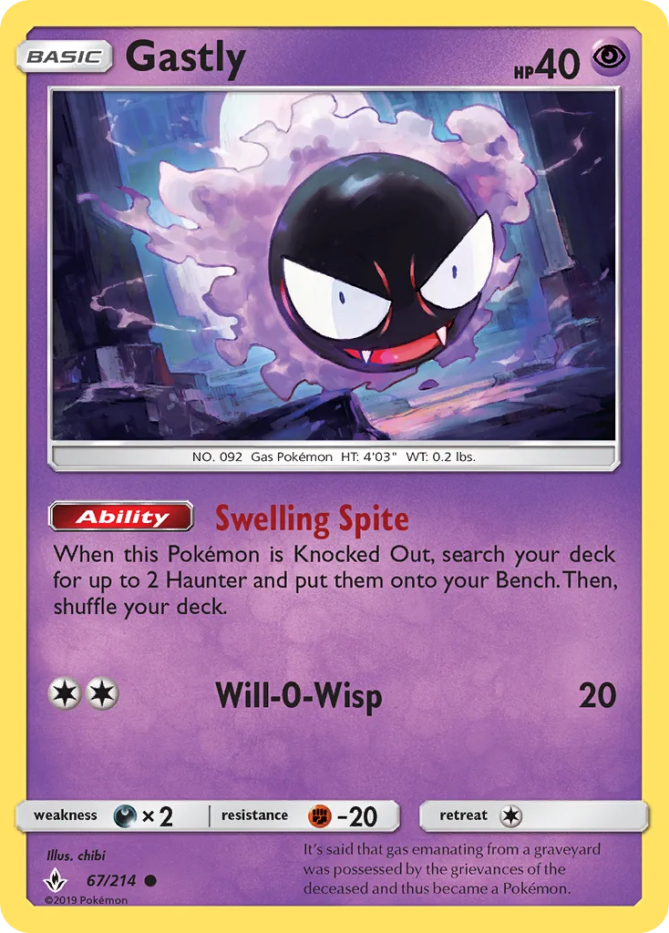 Gastly · Unbroken Bonds 67/214
