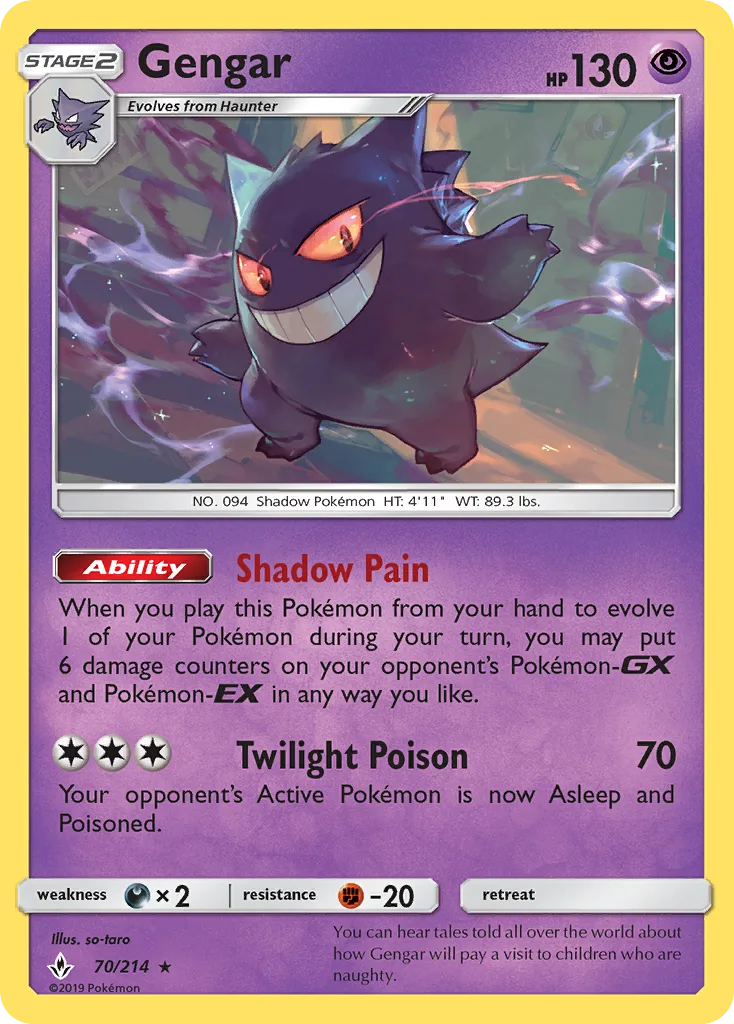 Gengar · Unbroken Bonds 70/214
